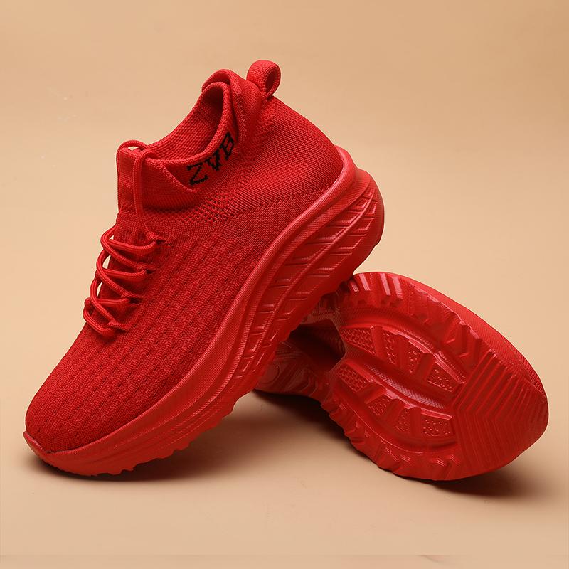 Женская повседневная спортивная обувь Дышащие сетчатые кроссовки Легкая обувь для ходьбы Нескользящая удобная летняя обувь для женщин 35 красный 4568₽