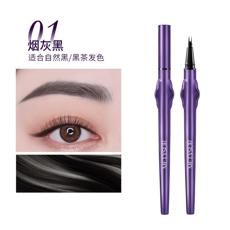 METYSUR Microblading Eyebrow Pen, Waterproof  Sweatproof, Quick-Dry, Ultra-Fine 2-in-1 Dual Tip for Natural Fluffy Brows 0.8ml