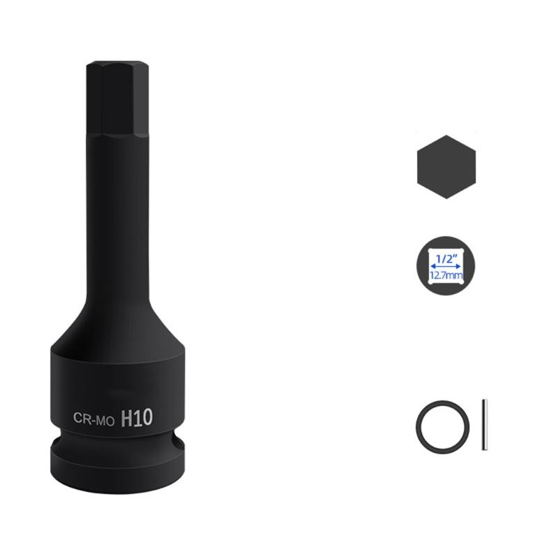 Durability 22mm Hex Impact Bit Socket 1/2Inch Drive Chrome Molybdenum Steel for High Torques Applications for Mechanics