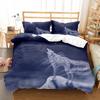 Boys Wolf Duvet Cover Set Queen Size, Boho Wolf Wildlife Forest King Animal Bedding Set Polyester Quilt Cover With Pillowcase