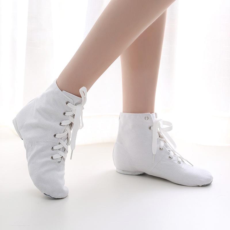 Jazz Shoes Canvas Jazz Dancing Shoes Adult Children Canvas Jazz Boots with Soft Soles Dance Shoes Training Shoes for Women Dance Ballet Flat Sneakers
