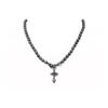 Aleksa Saturn Pendant Pearl Necklace Unisex Necklace Gunmetal-Gray 63010112-02S278-CN