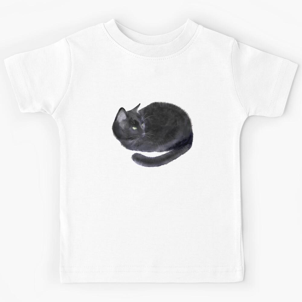 Black Cat Loaf Kids T-Shirt 170