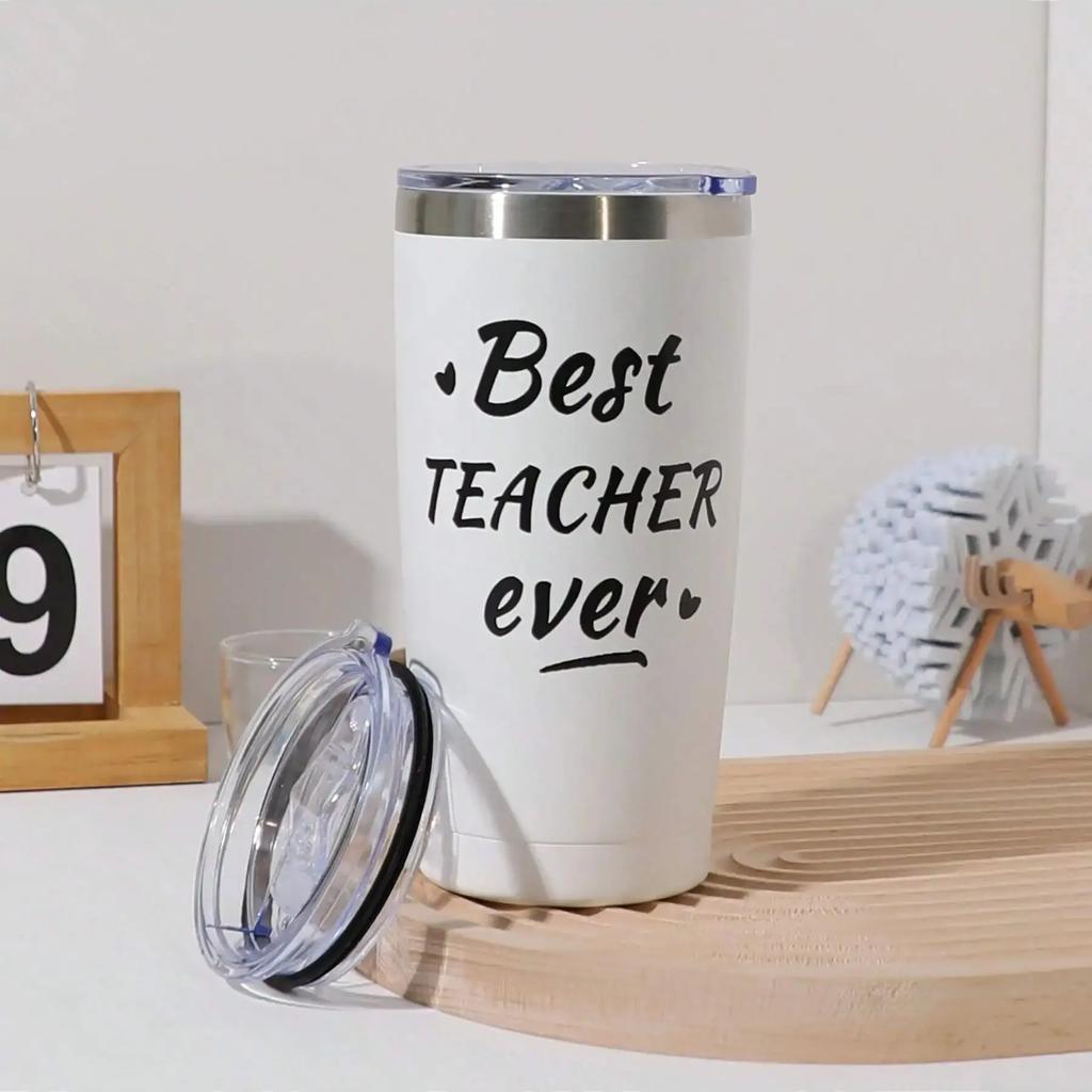 1pc Tumbler 20oz Stainless Steel Car Mug with Handle Straw Double Wall Thermal Iced Travel Cup Vacuum Insulated Coffee Cup