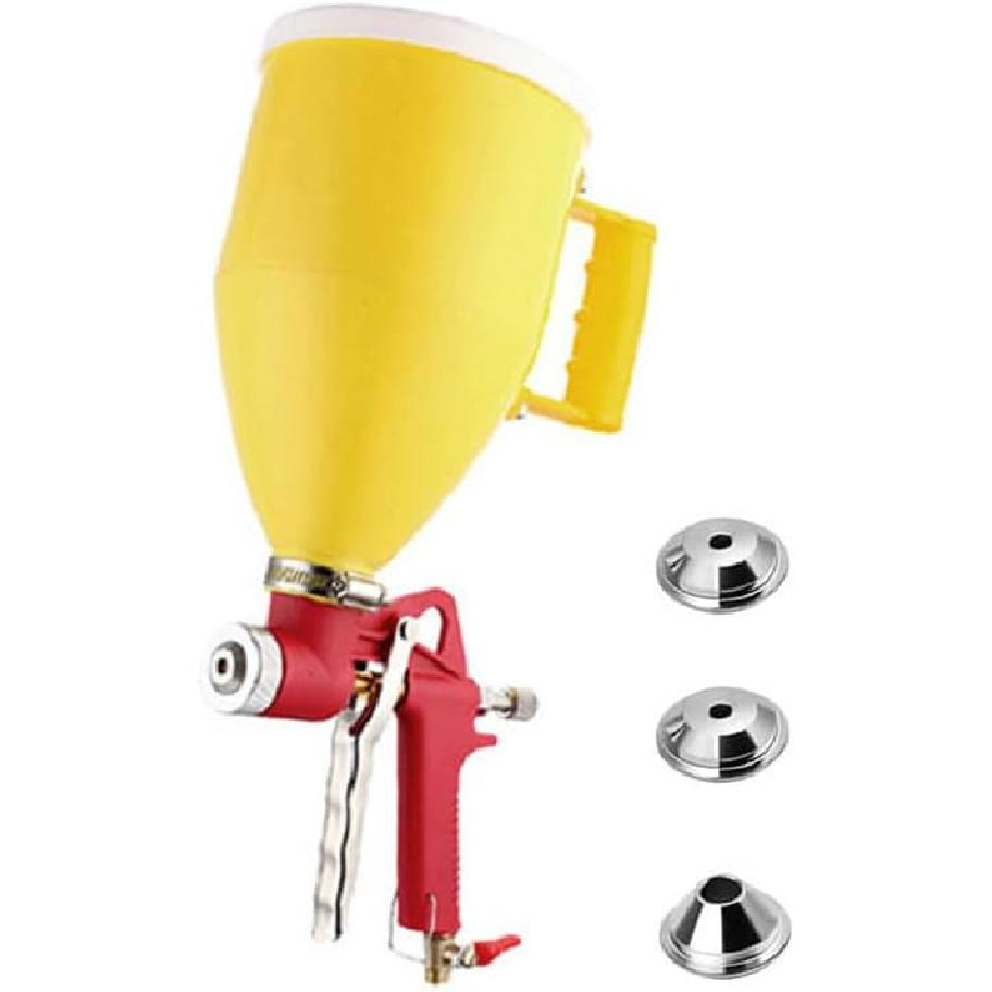 Drywall Wall Painting Sprayer with 3 Nozzle (4.0mm/6.0mm/8.0mm), Adjustable Air Hopper Spray Gun Texture Tool, for Walls and Ceiling(3L/0.66gal