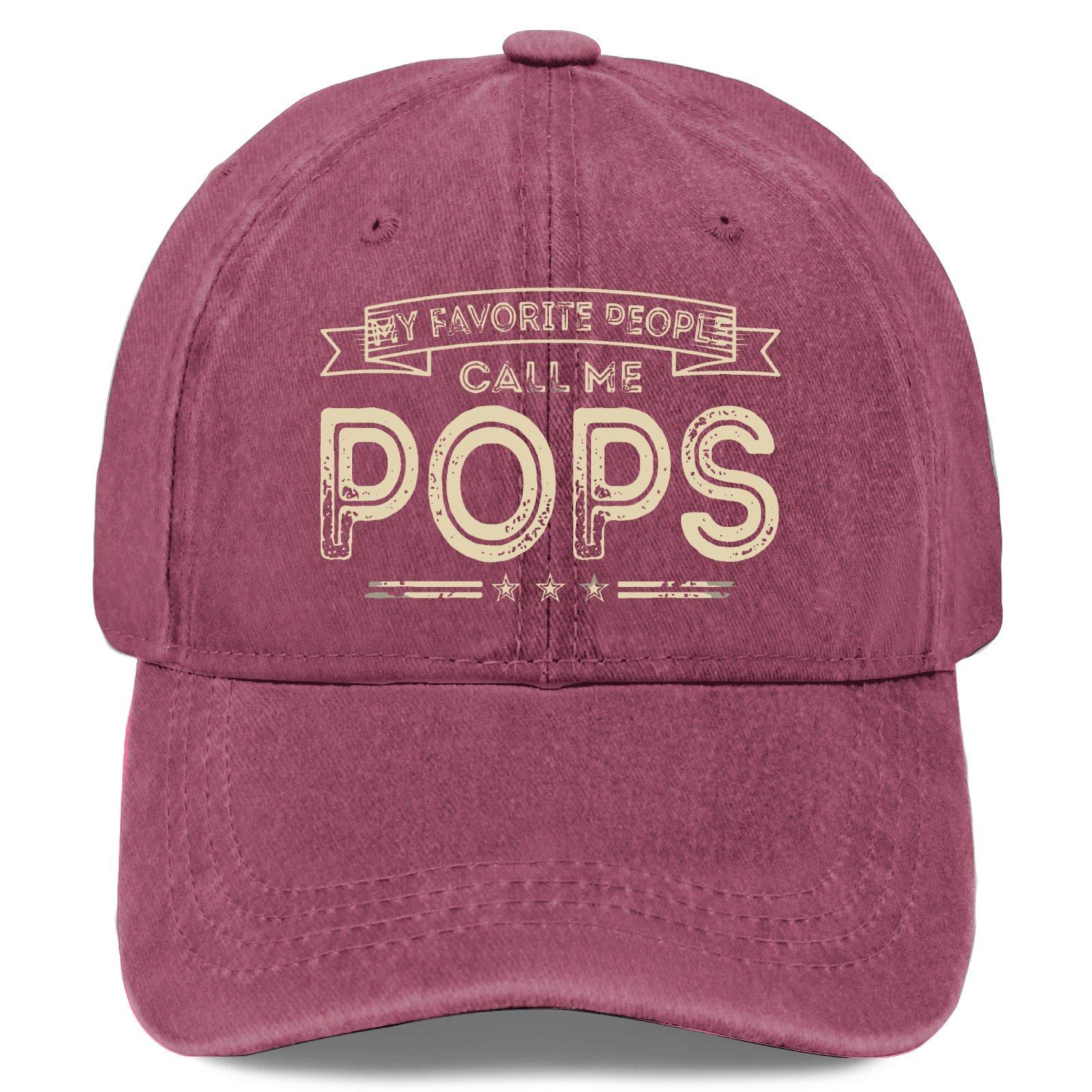 

My Favorite Person Calls Me Pop Fun Dad Grandpa Retro Washed 6Color Lightweight Sun Protection Baseball Cap One Size