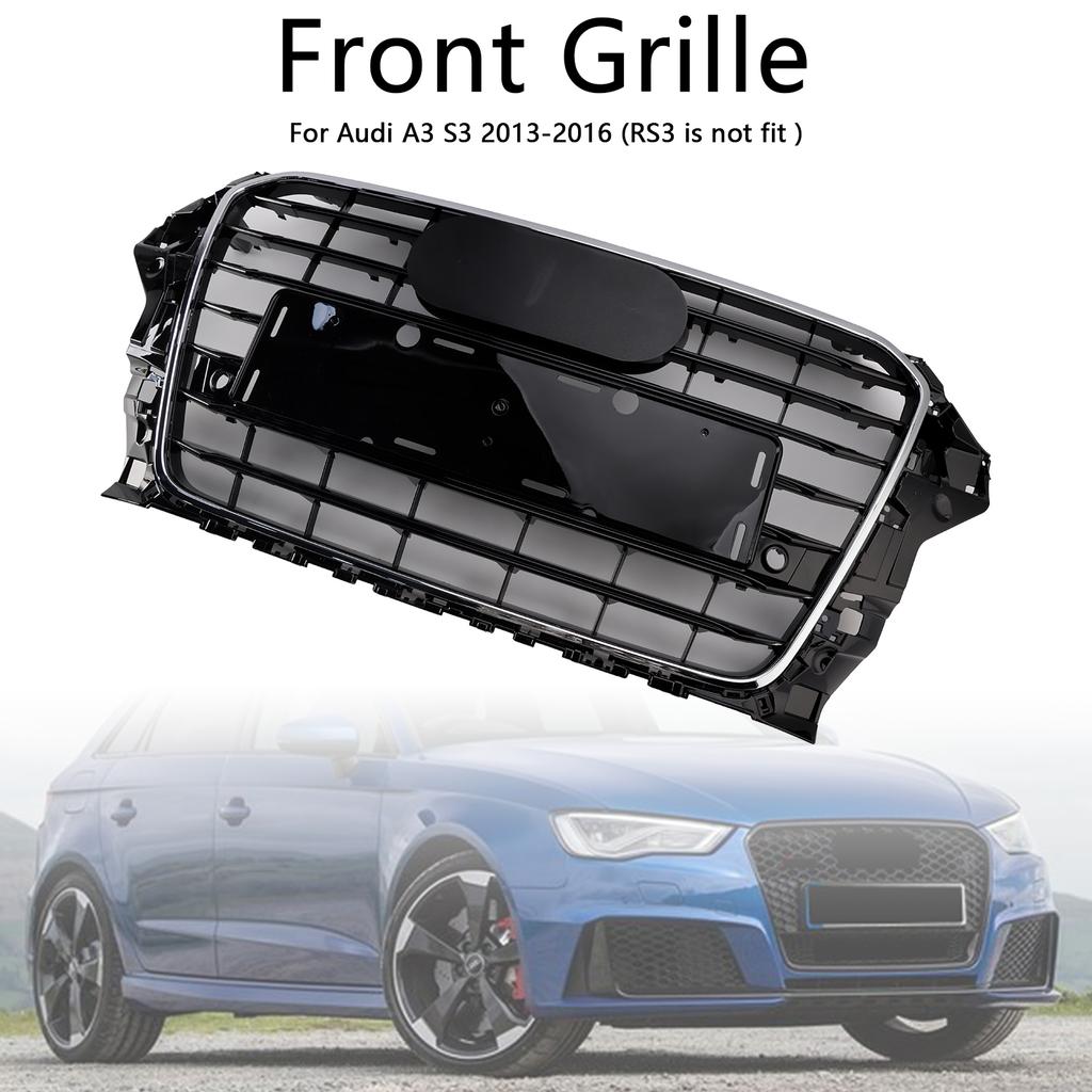 Front Bumper Grille Grill 8V3853651 Fit A3 S3 2013-2016 Chrome