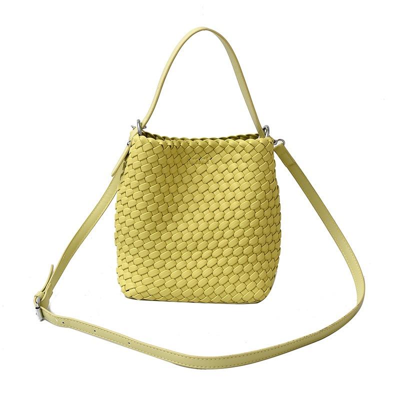 

Простая повседневная наплечная сумка, женская сумка, весенняя новинка, сумка-ведро для通勤, ручная сумка для женщин жёлтый