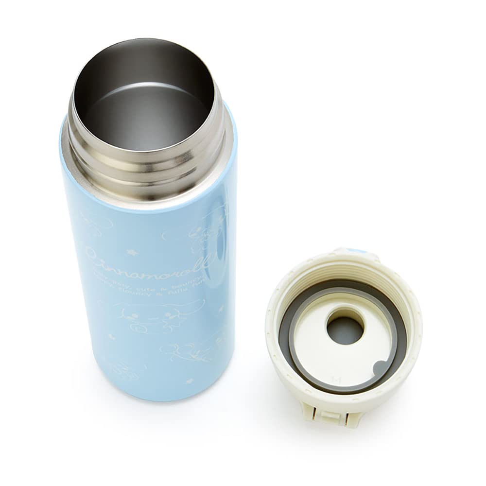 Sanrio Water Bottle 470ml Direct Drinking One Touch Stainless Steel Bottle Cinnamoroll Cinnamoroll Cold Storage Includes Pouch with Shoulder Strap