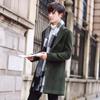 Men's Coat Korean Version Slim-fitting Medium and Long Trench Coat Casual Single-breasted Large-size Dragon and Phoenix Coat
