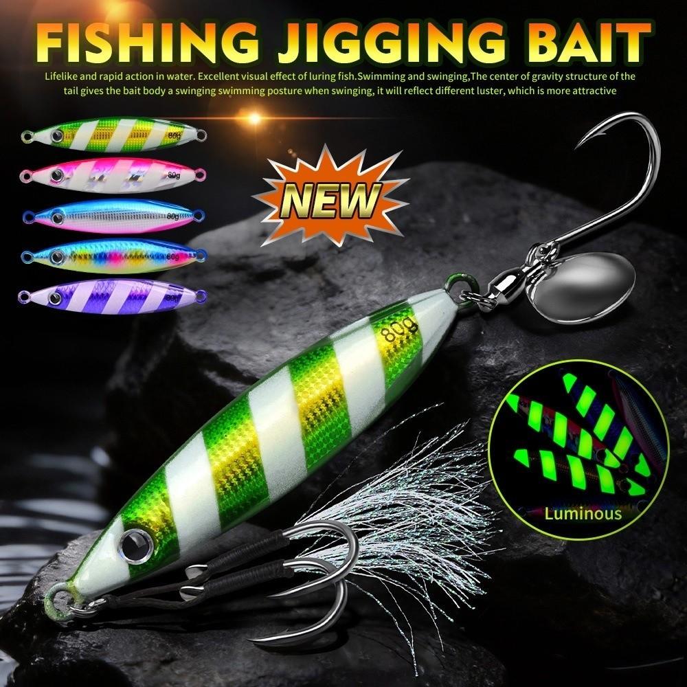Feathered Assist Hooks Casting Jig Bait Reflective Fish Pattern Bionic Fish Lure Boat Fishing
