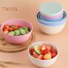4Pcs Food Grade Plastic Salad Bowl with Dust-Proof Lid Multifunctional Thickened Cereal Bowl Dishwasher Safe Reusable Noodle Rice Food Bowl