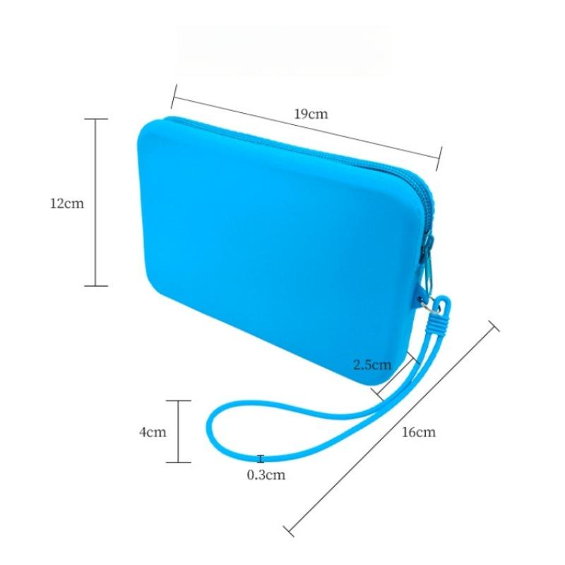 Cute Small Silicone Cosmetic Storage Bag Solid Color Travel Makeup Brush Case Portable Cosmetic Waterproof Organizer