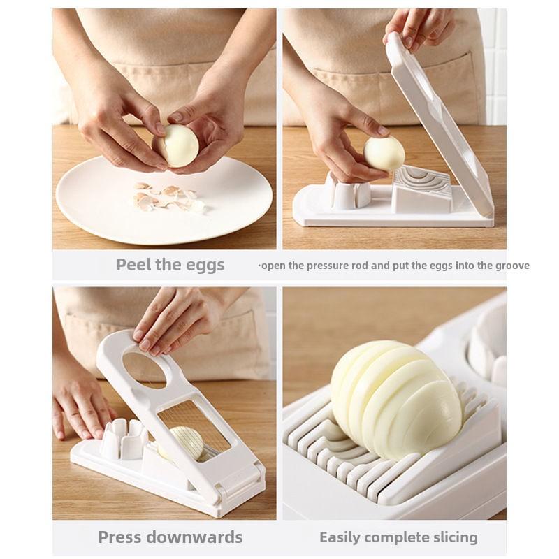 ABS Egg Slicer 2 In 1 Flower Shape Stainless Steel Wire Cutter Kitchen Tools Easy Clean Food Grade Multifunctional