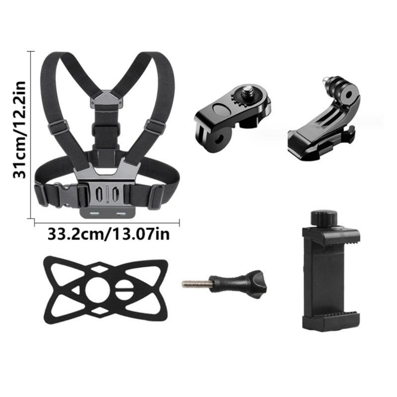 Versatility Camera Accessory Set Chest Mount Harness For Action Cameras Long Screw For Cycling And Sports Shoot