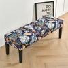 Potah na lavici s květinovým potiskem Jídelna Stretch Spandex Potahy na klavírní stoličku Obdélníková postel Potah na dlouhou stoličku Nábytek Domácí dekorace