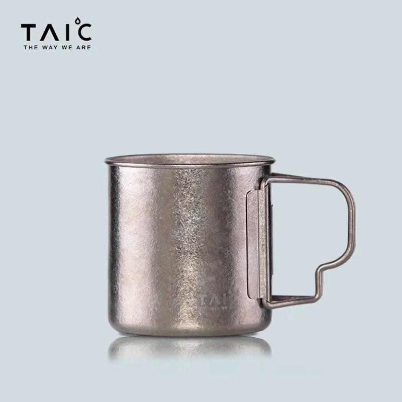 

TAIC Чиста Титанова Туристична Кружка з Кришкою та Ручкою