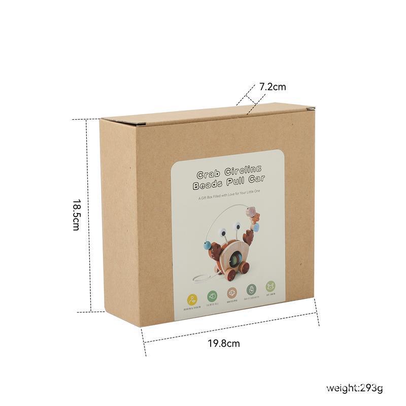 Crab Car: Wooden Bead Maze & Rattle for Baby Learning