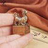 Copper Tiger Seal Ornament Lucky Feng Shui Decorations Crafts Bronze Animal Miniature Figurine Home Office Decor Accessories