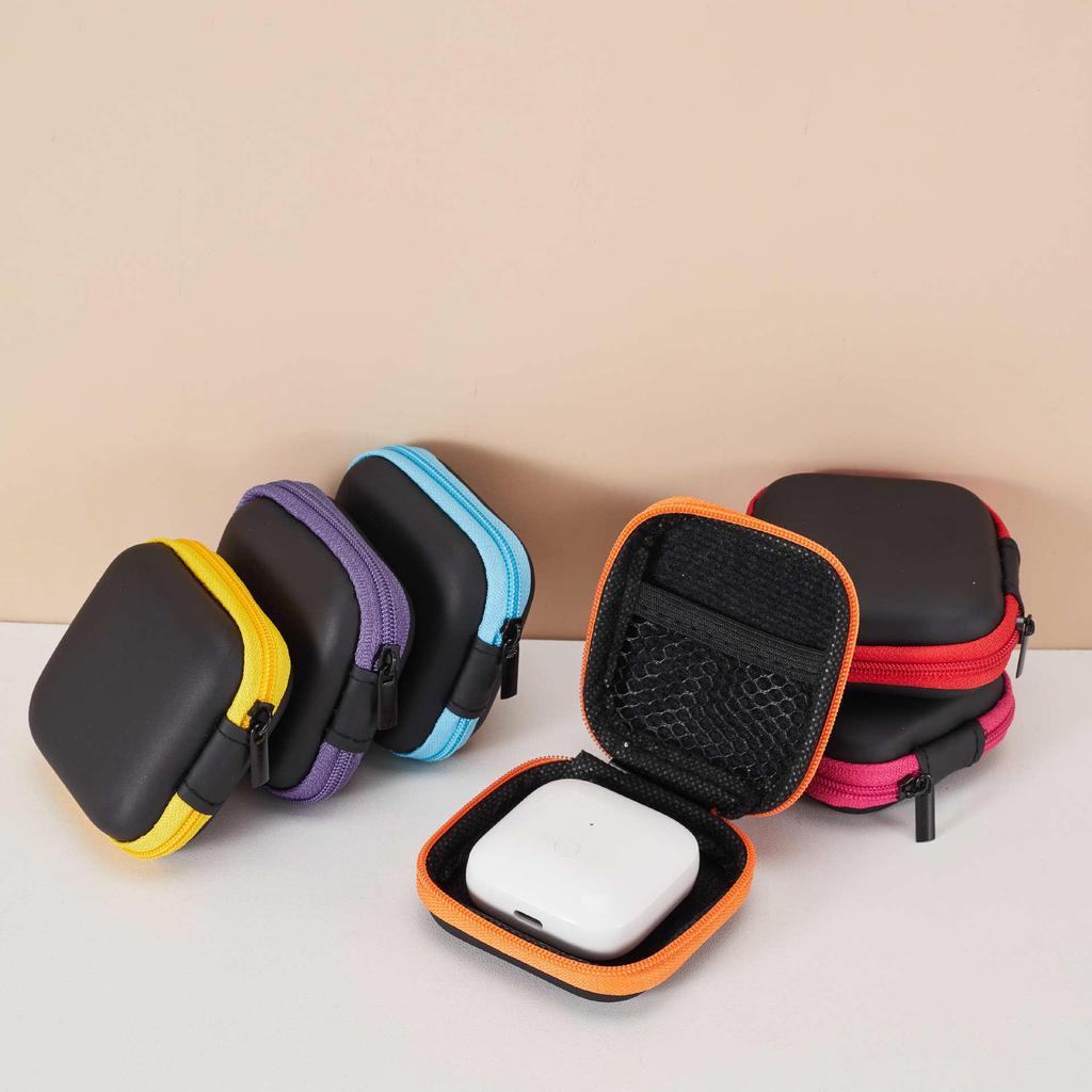 Spot Square EVA Bluetooth Earphone Storage Box - Portable Earbud, Cable, Coin, and Accessory Organizer