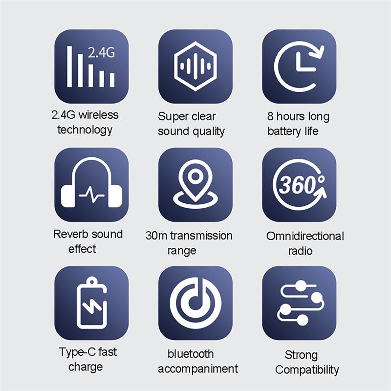 Drahtloses Lavalier-Mikrofonsystem, Bluetooth-Audio-/Video-Sprachaufzeichnungsmikrofon für iPhone, Android-Handy, Interviewkamera