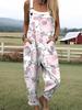 Bretelle da donna Jumpsuit estiva da donna con stampa retrò europea e americana