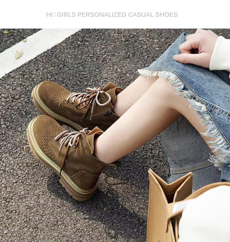 Explosive hollow inner heightening Martin boots spring and summer thin breathable thick bottom versatile niche British style small outdoor