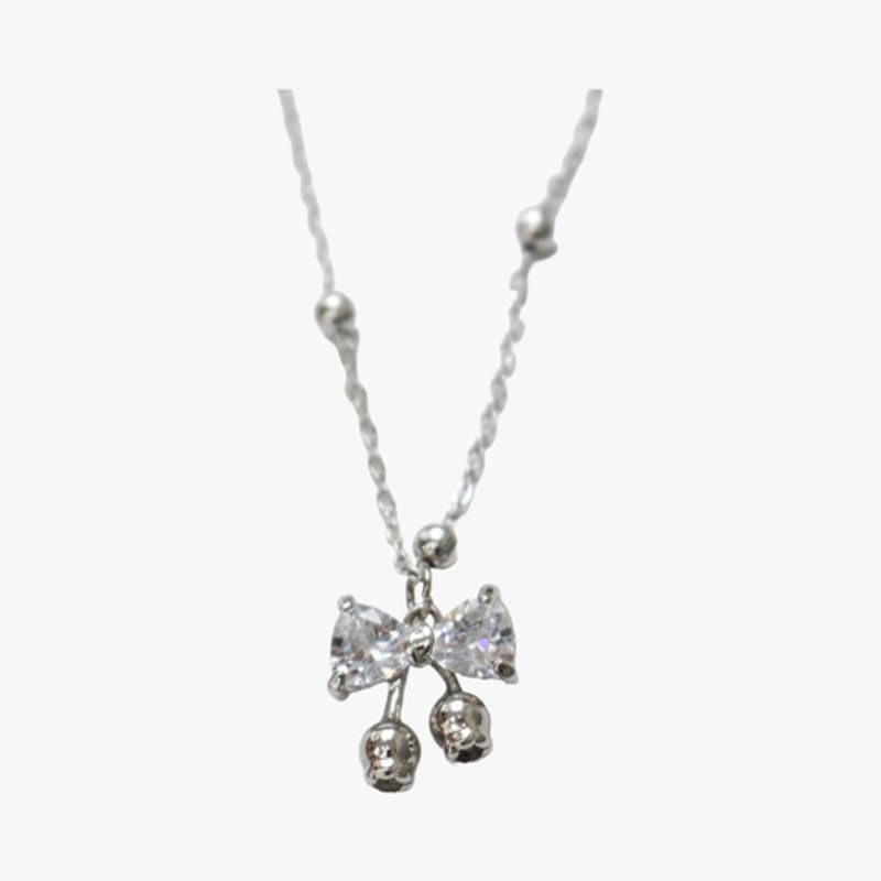 PINK PINEAPPLE TWINKLE RIBBON CHAIN   necklace_WHITE