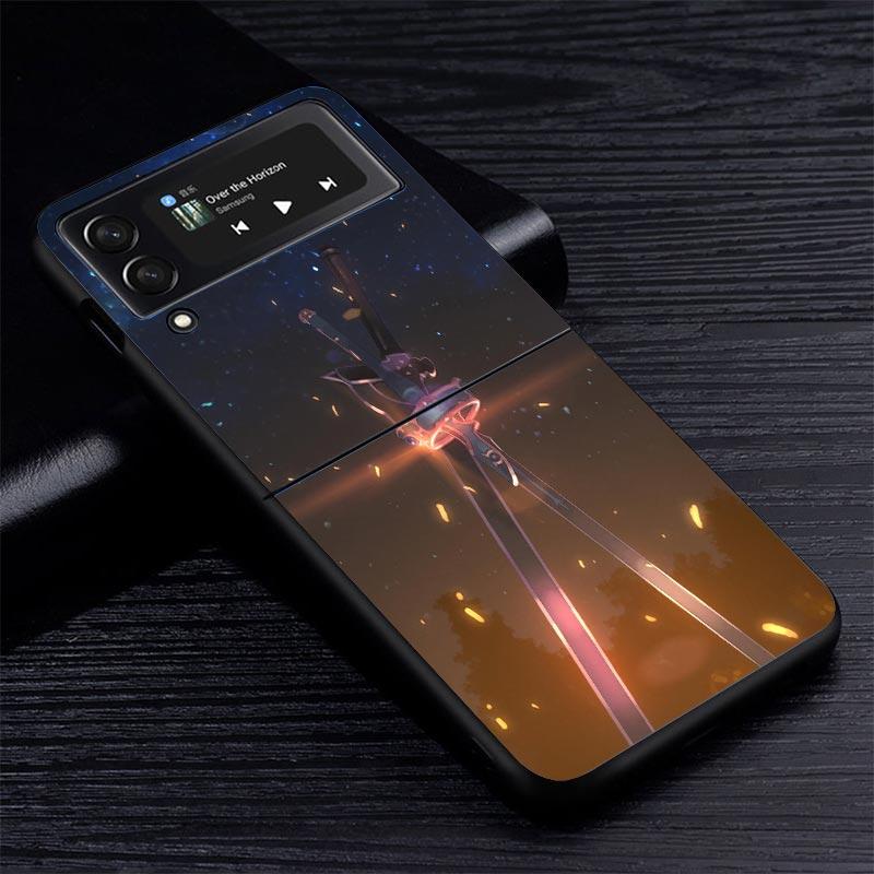 Sword Art Online Anime Z Flip 7 Phnoe Case For Samsung Z Flip 6 5 4 3 5G Galaxy ZFlip7 ZFlip4 ZFlip5 ZFlip6 ZFlip3 Phone Cover 4