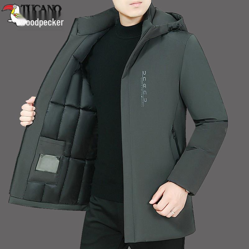 

Men s Mid-Length Winter Thickened Down Coat for Middle-Aged and Elderly 5XL for 180-195 jin сірий колір