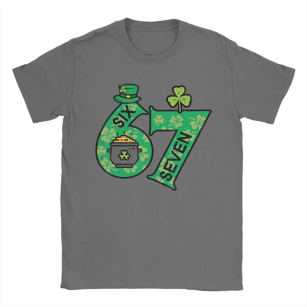 Unisex TShirt Six Seven 6 7 St Patricks Day 67 Paddys Meme Funny Pure Cotton Tee Shirt Short Sleeve T Shirt O Neck Tops Big Size