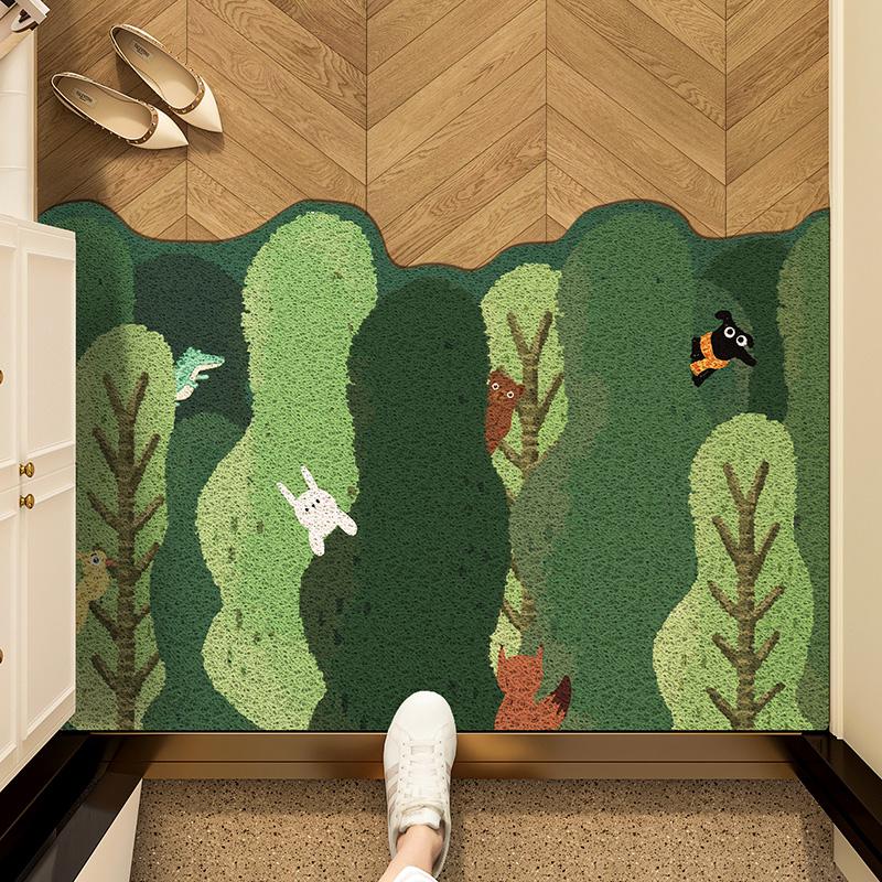 Premium Silk Ring Entry Floor Mat, Door Entry Non-slip Foot Mat, Door Special-shaped Mat, Door Entry Can Be Cut Carpet 40x60cm15.7x23.6in