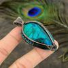 Blue Labradorite Handmade Copper Wire Wrap Jewelry Pendant 2.64" q2g08