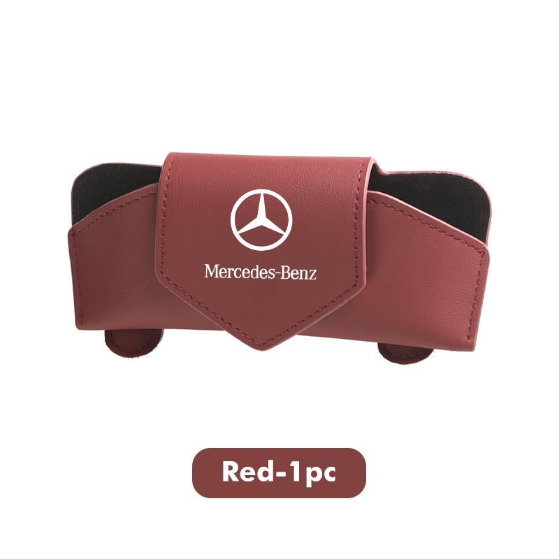 BENZ Car Glasses Holder Sun Visor Leather Sunglasses Case Eyeglasses Hanger For Mercedes Benz AMG A C E S G Class W201 W210 W108 W204 DV1