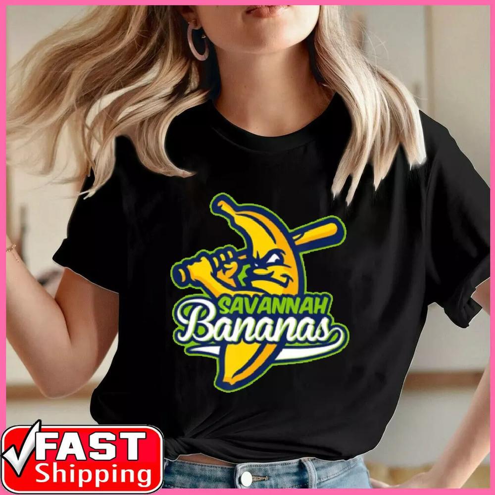 Savannah Bananas Basic Banana Logo Black T Shirt Full Size S-5XL Unisex T-Shirt L