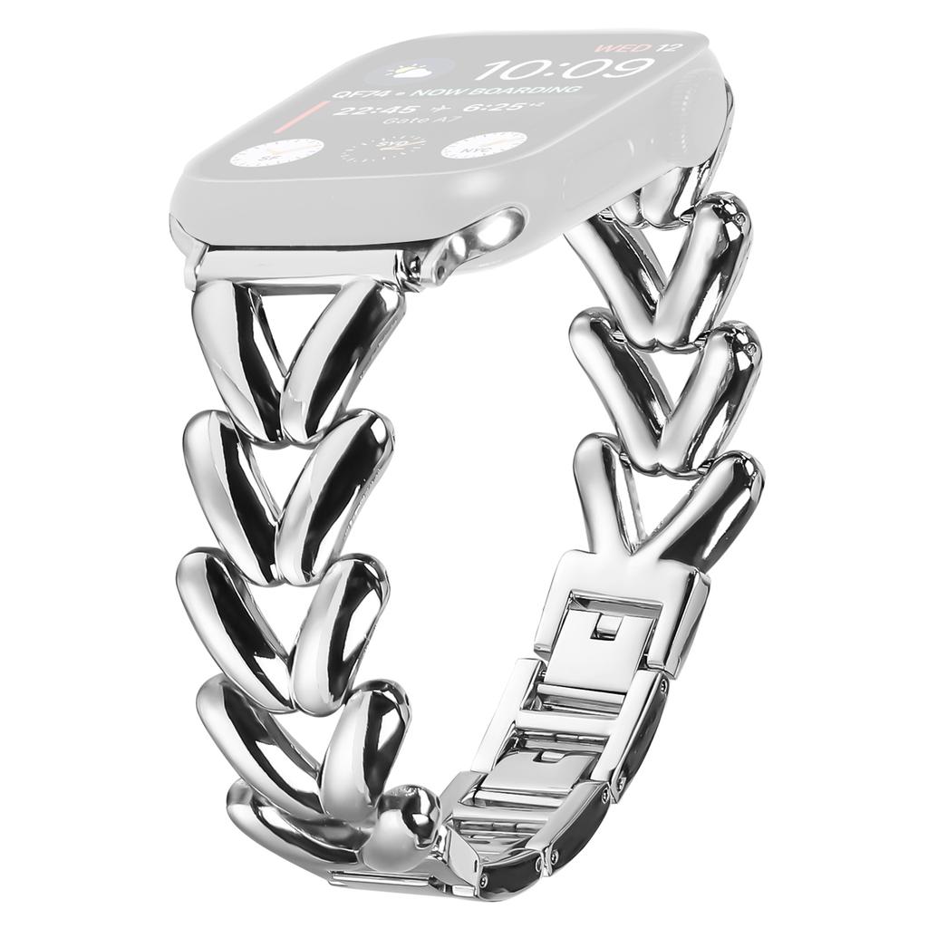 Armband für Apple Watch Serie 10 42mm/9 8 7 41mm/SE (2023) SE (2022) SE 6 5 4 40mm/3 2 1 38mm Gedrehtes Metall Zinklegierung Uhrenarmband