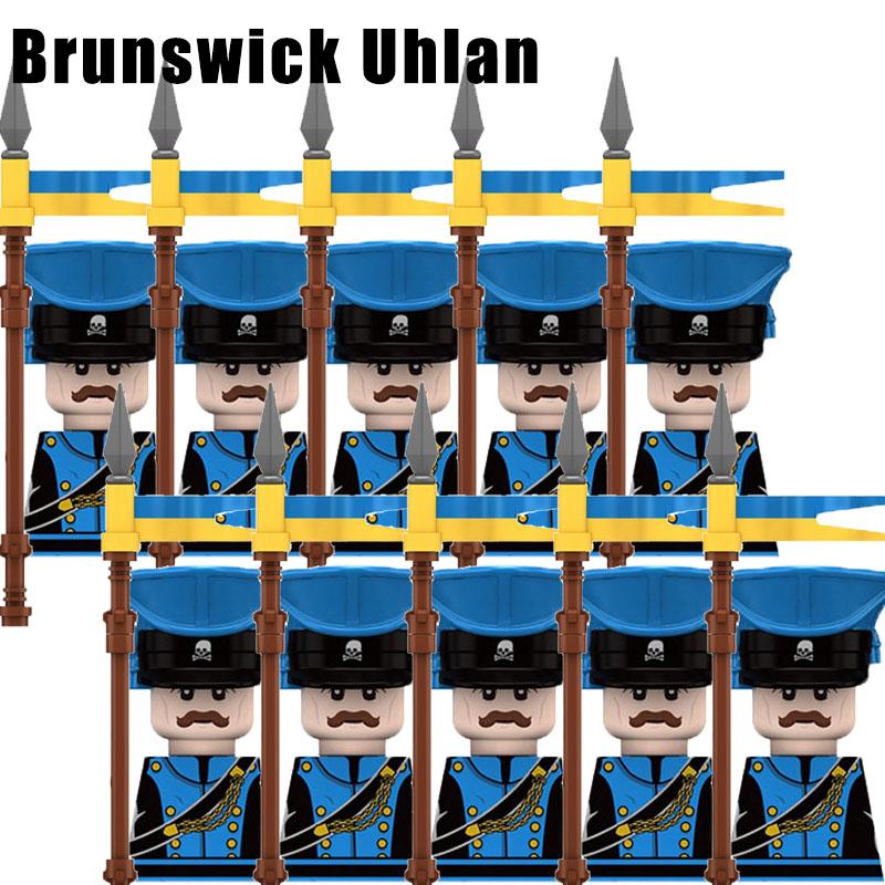 Kids Toys Napoleonic Wars Building Blocks 10pcs/lot Fusilier Lancer Soldiers Mini Action Figures Toys For Kids Christmas Gifts