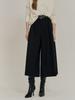 MAXZA Wool Blend Double-Pleated Volume Back Elastic Culottes
