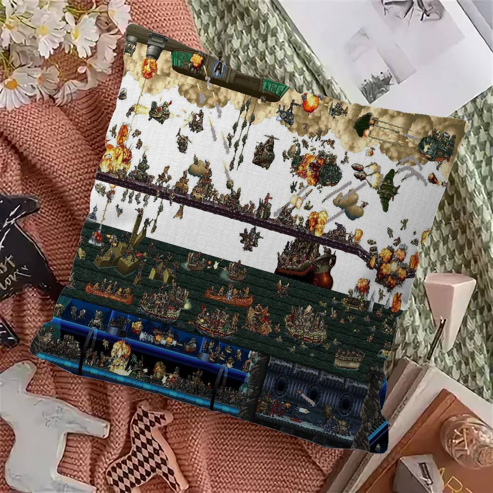 Retro Game Metal Slug Pillow Gift Home Office Decoration Pillow Bedroom Sofa Car Cushion CoverPillow Case