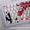 129 Key Raven Sakura Keycap Set Dye Sub Keycaps PBT Keycaps Therimal Sublimation Keycaps Anime Keycaps for Mechanical Keyboard