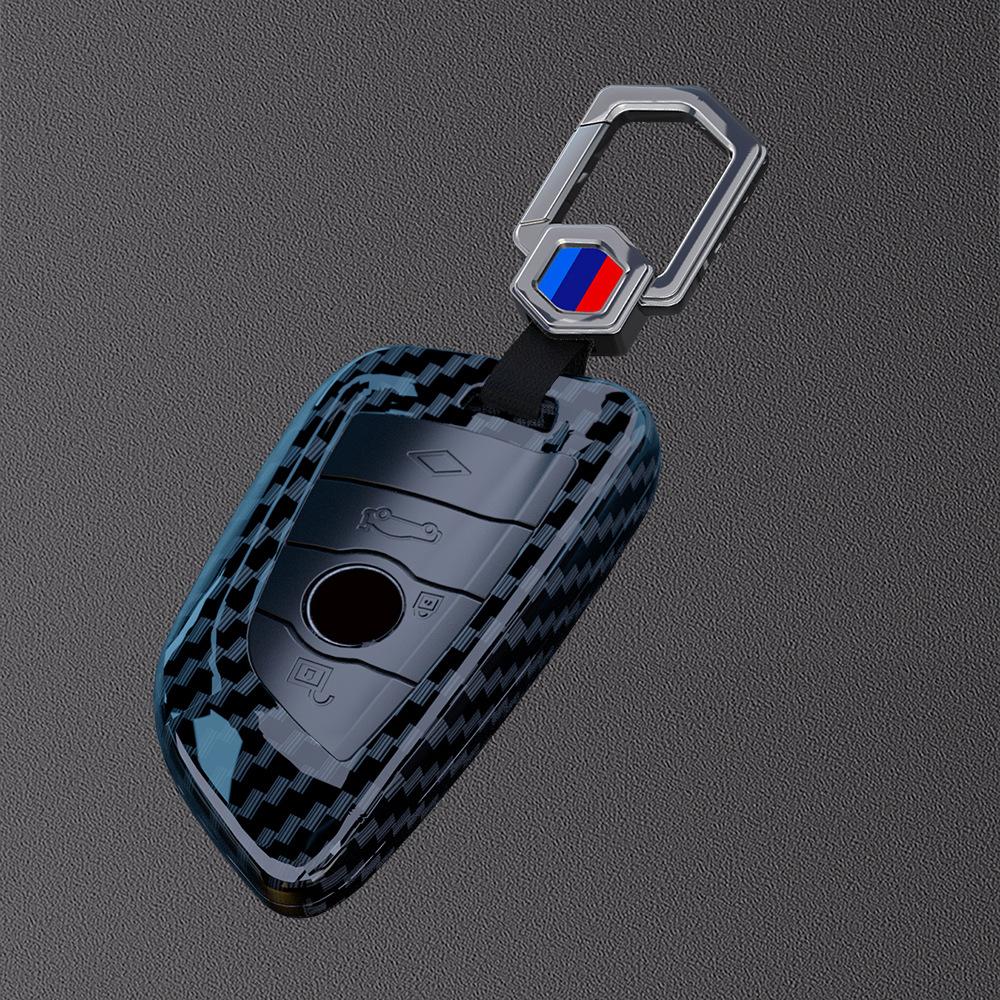 Applicable To BMW X1x3 Carbon Fiber Pattern Key Cover 1 Series 3 Series 5 Series 8 Series 320li Protective Case X5X6 Bag 530 Case Buckle