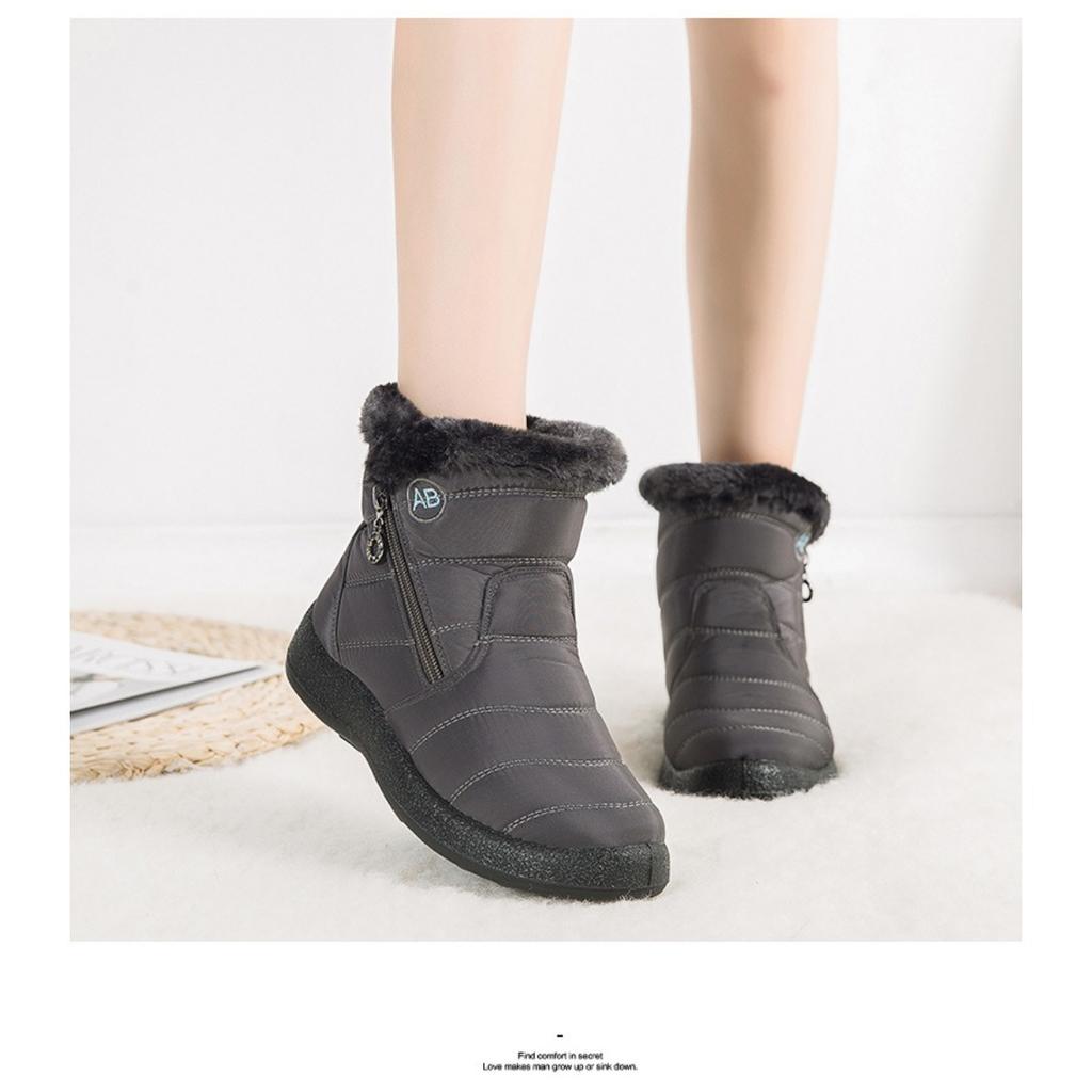 Ladies, Warm Shoes, Casual Shoes, Comfortable Shoes, Side Zippers, Waterproof Cotton Shoes, Snow Shoes