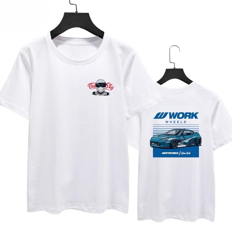 JDM Modified Car BC Twisted Teeth Shock Resistant WORK Wheels BRZ Racing Cotton Short Sleeve T-shirt 2025 Men Women T Shirt Tops