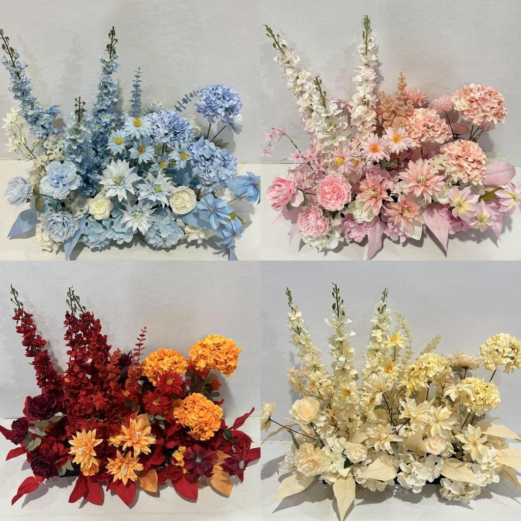 Mori Style Wedding Aisle Flower Row - Artificial Floral Decoration for T-Stage & Background