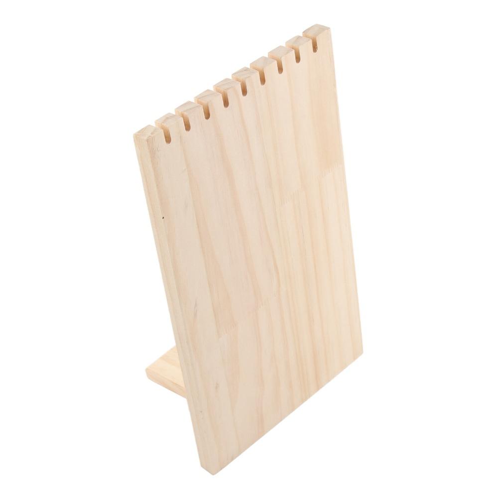 9-slot Jewelry Display Stand Wooden Earring Organizer Jewelry Storage Necklace Holder  Desktop