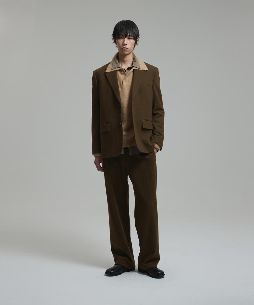NONBLANK Wool Flannel Loose Fit Jacket_Brown
