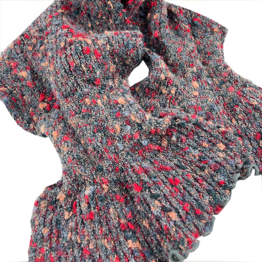 TERAICHI Mini Scarf with Mixed and Insert Neck Warmer Women's Cross-Shaped Inserts, Pattern, (Purple)