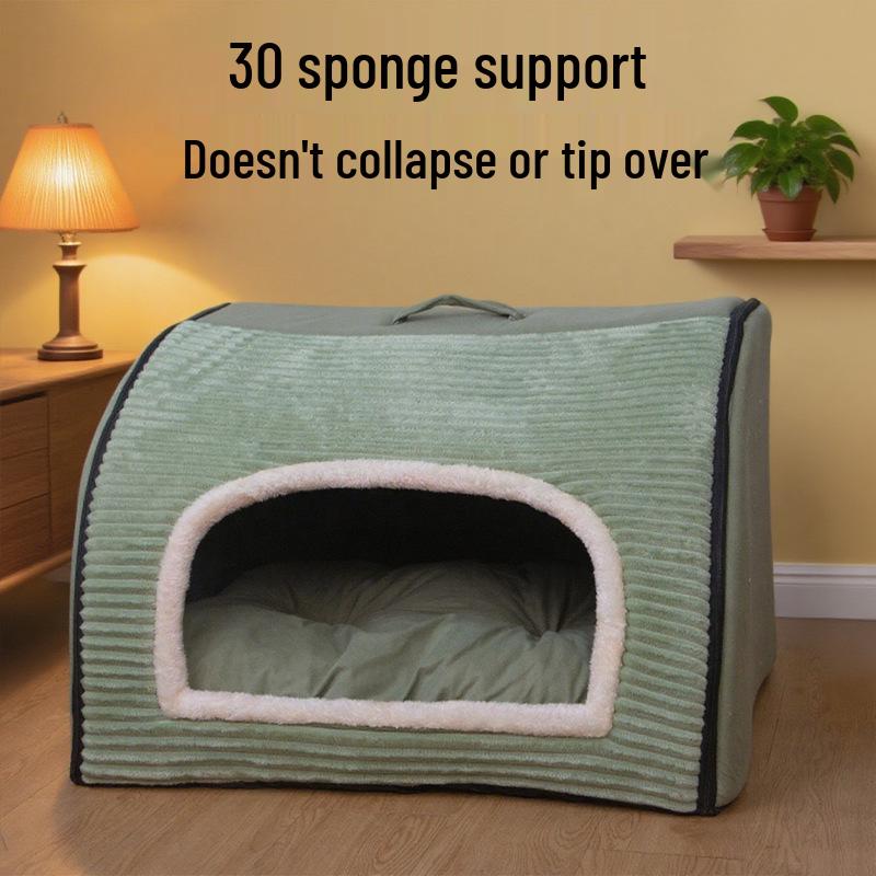 Universele Semi-Gesloten Huisdiervilla: Winddicht & Warm Katten- en Hondennest voor Alle Seizoenen