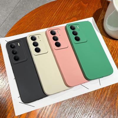 Voor Oppo Realme C75 F27 A3 NFC A40 A40m A60 Reno12F 13 Pro Realme 14 Pro Plus Nieuwe Hoes Eenvoudige Effen Kleur Zachte Siliconen Anti-Slip Shell Voor Oppo Cover