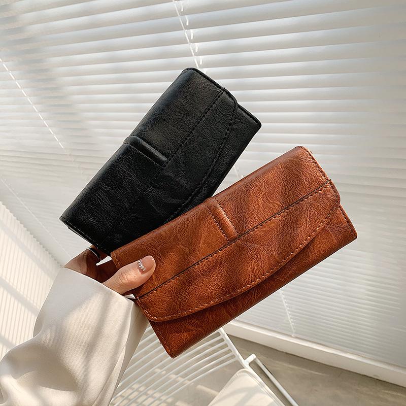 Wallet women's new change bag fashionable and simple women's texture long fashionable folding wallet